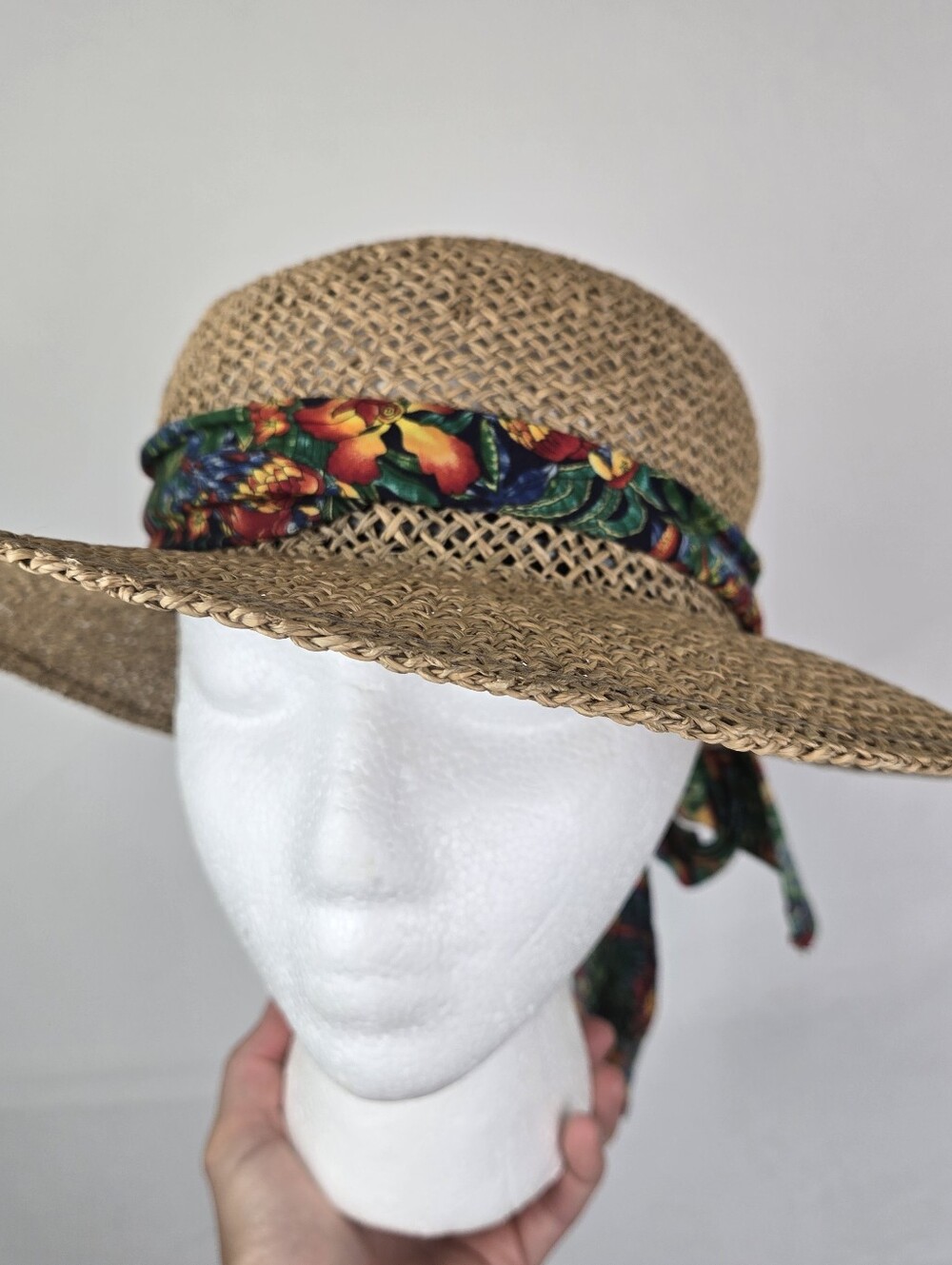 Scala Rafia Sun Hat Floppy‎ Wide Brim Beach Tropical Size Small